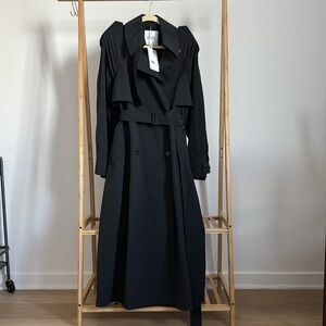 COS oversized black water repellent trench coat - NEW with tags